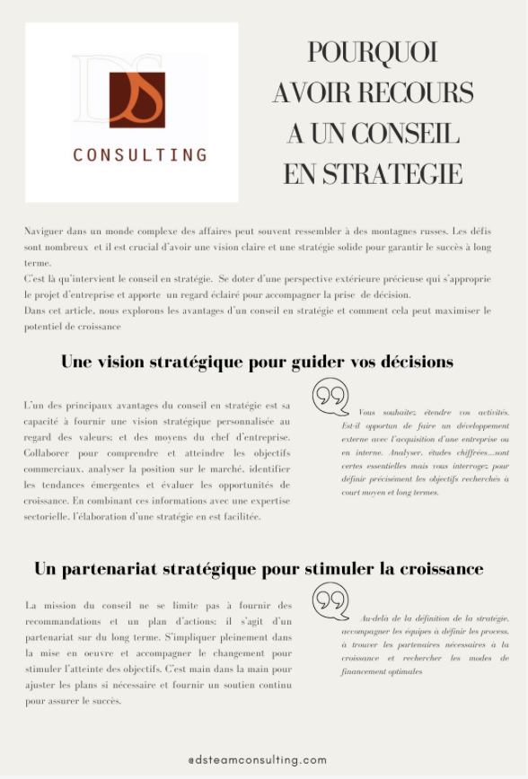 Pourquoi faire appel à un consultant?